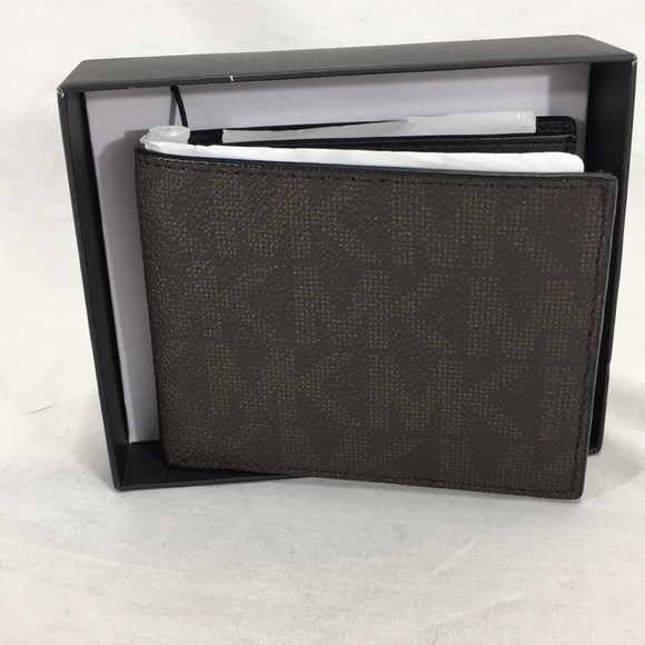 NWT Michael Kors Brown Slim Bifold Wallet - Picture 1 of 4